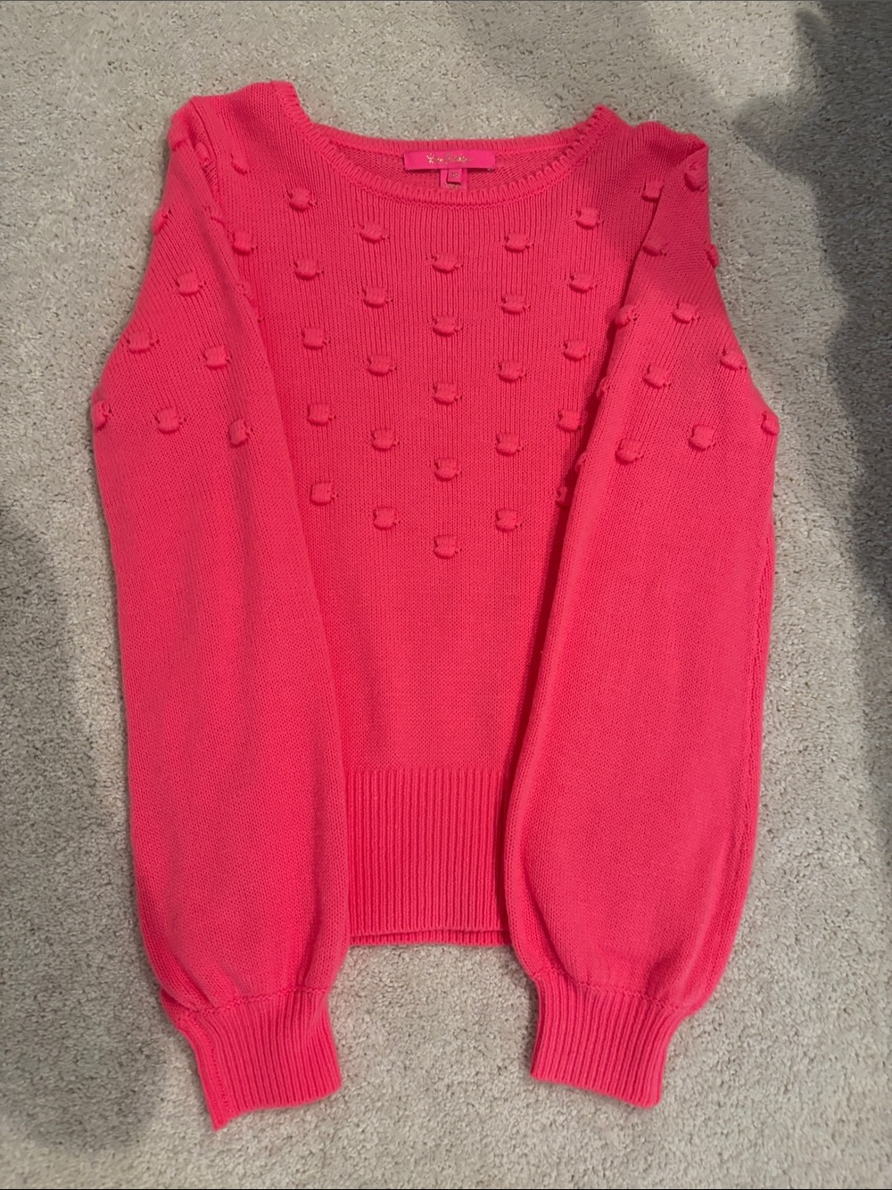 Lilly Pulitzer Pink Pom-Pom Crewneck Sweater